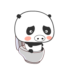 Panda Sitting On Toilet Sticker - Panda Sitting On Toilet Frustrated Stickers