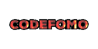 the word codefomo is written in red and black letters