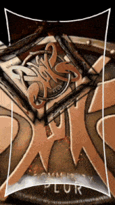 a drawing of a shield that says community plur on it
