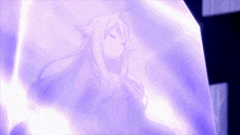a purple background with a cartoon character in the middle of it