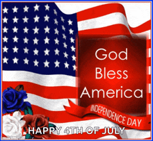 American Flag Red White Blue Flowers GIF - American Flag Red White Blue Flowers God Bless America GIFs