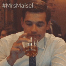 Drinking Mike Carr GIF - Drinking Mike Carr The Marvelous Mrs Maisel GIFs