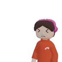 a cartoon character with a pink headband and the words get well soon behind him