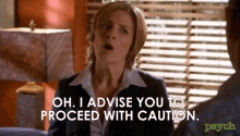 Caution Proceed With Caution GIF - Caution Proceed With Caution Kirsten Nelson GIFs