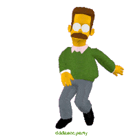 Ned Flanders Dancing Sticker
