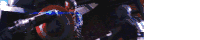 captain america is holding a shield while fighting a soldier