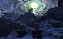 a computer generated image of a snowy landscape with illusive soul written below it