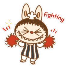 a cartoon of a rabbit with the word fighting written above it