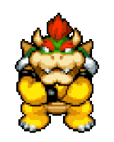 a pixel art drawing of bowser from super mario