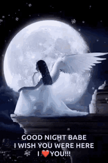good night babe angel moon wish you were here