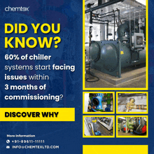 an advertisement for chemtex shows a chiller system