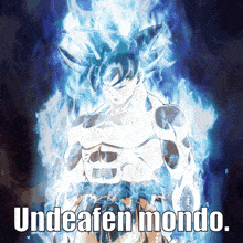 a picture of a cartoon character with the words " undeafen mondo " written below him