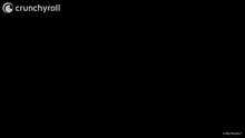 a black and white image of a person 's face with a crunchyroll logo in the corner