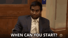 When Can You Start When Are You Starting GIF - When Can You Start When Are You Starting Youre Hired GIFs