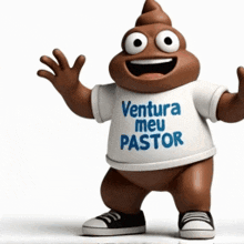 a cartoon poop wearing a ventura meu pastor shirt