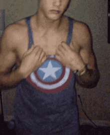Captain America Strip GIF - Captain America Strip Abs GIFs
