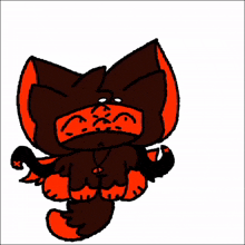 a cartoon drawing of a brown and orange cat