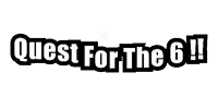 a black and white logo for quest for the 6 .
