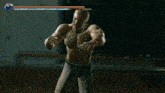 a man with a tattoo on his back is in a video game .