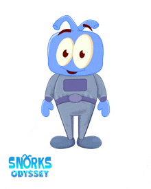 a cartoon character with the words snorks odyssey behind him