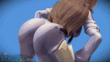 a picture of a woman 's butt with the words stylized sfm on the bottom