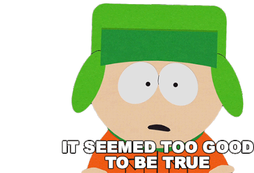 It Seemed Too Good To Be True Kyle Broflovski Sticker - It Seemed Too Good To Be True Kyle Broflovski South Park Stickers