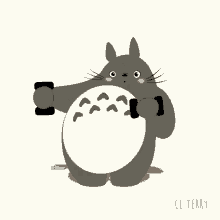 My Neighbor Totoro Working Out GIF