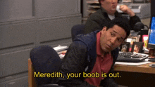 Meredith Your Boob Is Out Oscar Nunez GIF - Meredith Your Boob Is Out Oscar Nunez Oscar Martinez GIFs