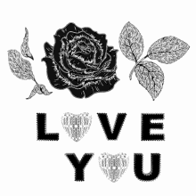 love rose love you black and white rose hearts