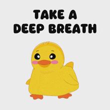 a yellow duck with the words take a deep breath