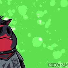 a cartoon of a pig with the words loser written above him