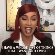 I Have A Whole List Of Things That I Want And I Wish Cardi B GIF - I Have A Whole List Of Things That I Want And I Wish Cardi B Elle GIFs