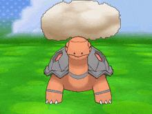 a pixelated image of a turtle with a cloud in its head