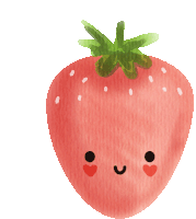 Kawanimals Strawberry Sticker - Kawanimals Strawberry Fresa Stickers