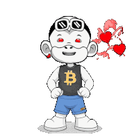 a cartoon character wearing sunglasses and shorts with the letter b on their shirt
