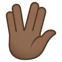 a brown hand with four fingers extended