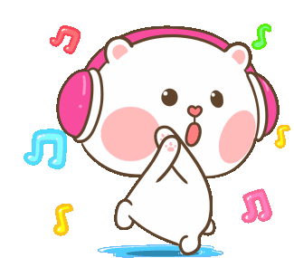 Little Bad Bear Dancing Listening Sticker - Little Bad Bear Dancing Listening To Stickers
