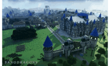 an aerial view of a castle with the words sangdragons on the bottom right