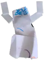 a piece of paper with a drawing of a face and the word ' a ' written on it