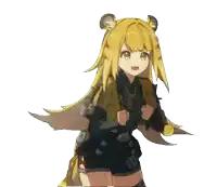 a yellow haired anime girl with a necklace that says ' i love you ' on it