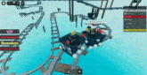 a roller coaster in a video game with the word boombox on the bottom