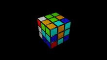 a colorful rubik 's cube with a black background