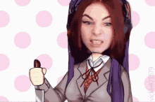 a drawing of a girl holding a knife with the number 79 visible in the corner