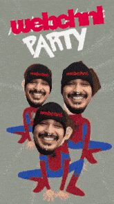 a cartoon of a man wearing a beanie that says webchnl