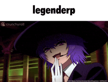 a picture of a girl with purple hair and the words legenderp on top