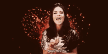 Adriana GIF - Happy New Year Adriana Lima Confetti GIFs