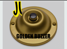 a picture of a golden buzzer with a yellow j on it