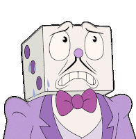 Nervous King Dice Sticker - Nervous King Dice The Cuphead Show Stickers