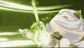a pixel art of a person holding a sword