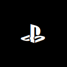 a black background with a white playstation logo